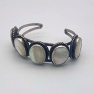 Vintage silver and mother of pearl bracelet
